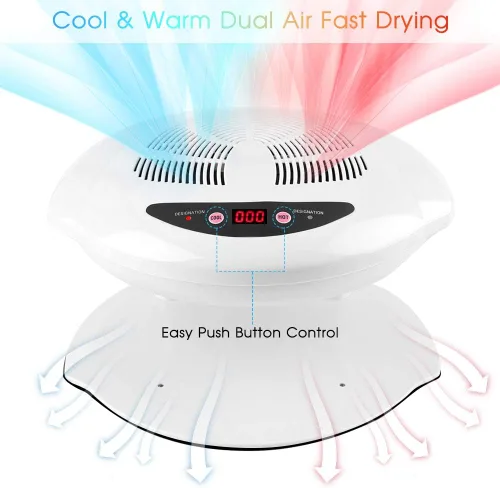 Vista 2 de Ejoyous Secador de esmalte de uñas para manos y pies, soplado de aire frío/cálido 2 en 1, LED, blanco