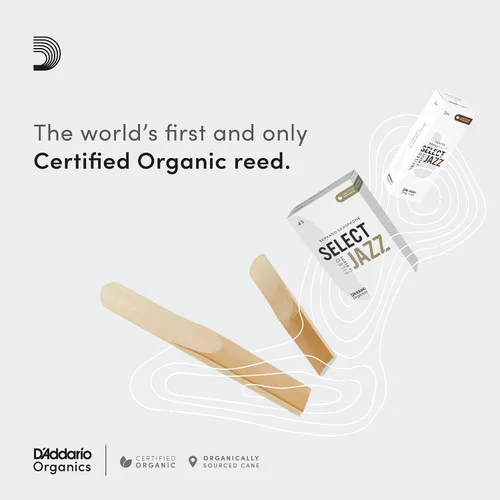 Vista 3 de D'Addario Organic Select Jazz Unfiled - Cañas de saxofón tenor sin archivar, selladas individualmente, 2 suaves, paquete de 5