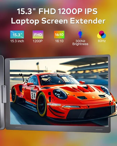 Vista 2 de 15.3" Laptop Screen Extender, FHD IPS Portable Quad Monitor for Laptop