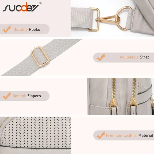 Vista 3 de SUOSDEY 2024 Sling Bag for Women Leather Crossbody Bags for Women Trendy Chest Bag Traveling Walking