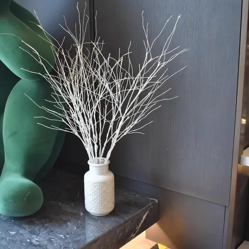 Vista 6 de VANTREE - 10 ramas artificiales de abedul blanco, tallos secos flexibles 30.7 Inches Faux Olive Branches，Fake Twigs Stems for Vases Floor