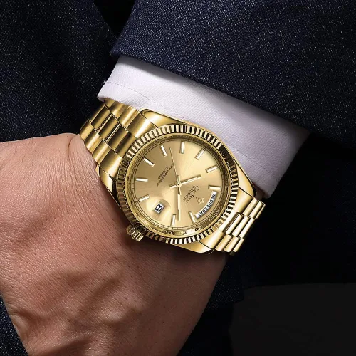 Vista 4 de CADISEN Reloj mecánico automático de acero inoxidable de lujo de marca impermeable de 328.1 ft para hombre de diseño H0mage