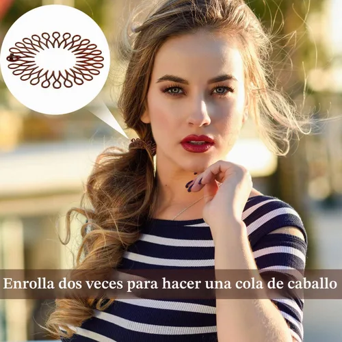 Vista 6 de WILLBOND 14 diademas circulares flexibles, peine elástico circular con peine de dientes, diadema de plástico en zigzag, accesorios para la cabeza