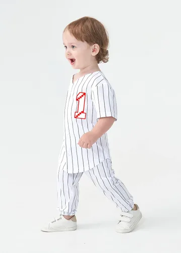Vista 2 de Yuji Itadori Conjunto de camiseta de béisbol para niños pequeños y niñas, conjunto corto de camiseta de béisbol para niños de 1, 2, 3, 4 años