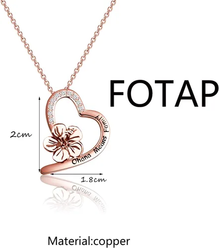 Vista 2 de FOTAP Ohana - Pulsera de flores de hibisco Ohana significa collar familiar OHANA Fans Jewelry BFF Jewelry