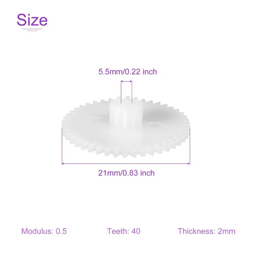 Vista 3 de DMiotech Paquete de 10 engranajes de plástico de 40 dientes, modelo 40102B, engranajes helicoidales de plástico para automóviles de bricolaje