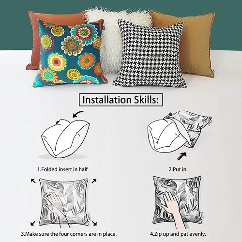 Vista 7 de Magpie Fabrics Paquete de 2 fundas de almohada impermeables para exteriores de 18 x 18 pulgadas, fundas de almohada decorativas de Navidad