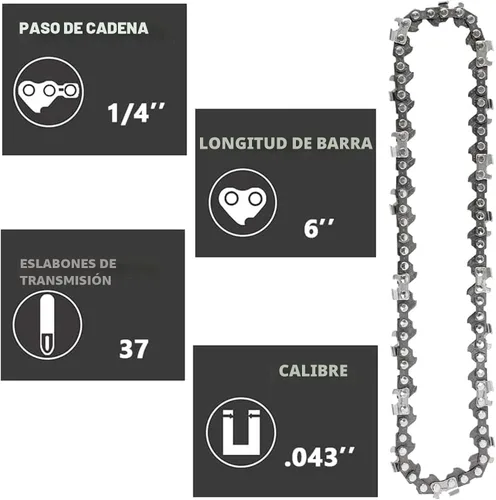 Vista 2 de Cadena de motosierra de 6 pulgadas, 5 piezas de cadenas de repuesto para mini motosierras eléctricas portátiles inalámbricas de casi 6 pulgadas