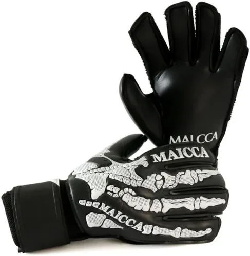 Vista 2 de Guantes de portero de fútbol para jóvenes adultos, talla 7-10, guantes de portería de fútbol con protección de dedos, palma de látex y pulsera