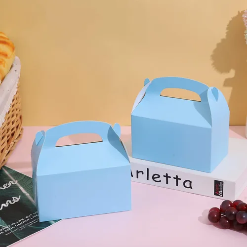 Vista 6 de DjinnGlory Paquete de 36 Cajas Pequeñas Azules de Obsequios para Fiestas, Cajas Gable, Cajas de Regalo de Papel para Baby Shower, Cumpleaños, Fiesta