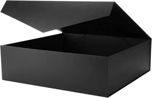 Vista 14 de Caja de regalo negra con ventana, caja de regalo magnética transparente para regalo, caja de propuesta de padrino de boda (10.5 x 7.5 x 3 pulgadas)