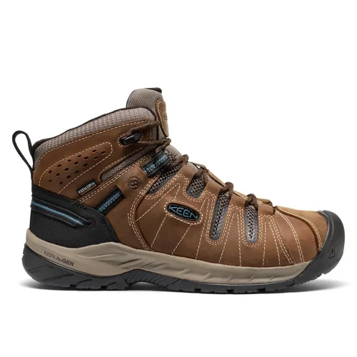Vista 2 de KEEN Utility Men's Flint 2 VersaTREAD Non Slip Mid Height Steel Toe Waterproof Work Boots, Cascade Brown, 10 D Marrón (Cascade Brown)
