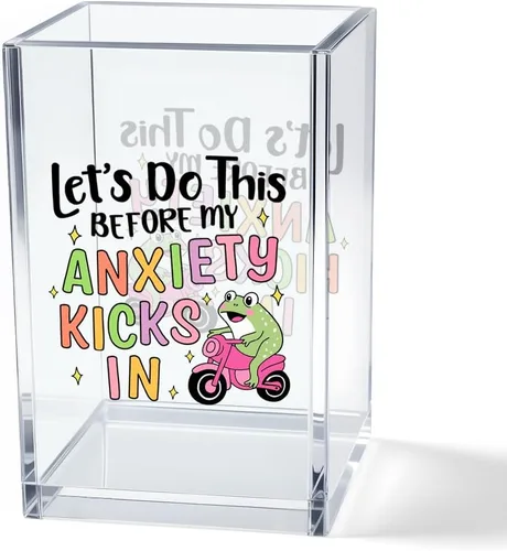 Vista 8 de It's Fine I'm Fine Soporte para Lápices y Bolígrafos Cosméticos de Acrílico, Divertido Soporte para Bolígrafos de Gato Negro, Regalo para Amantes