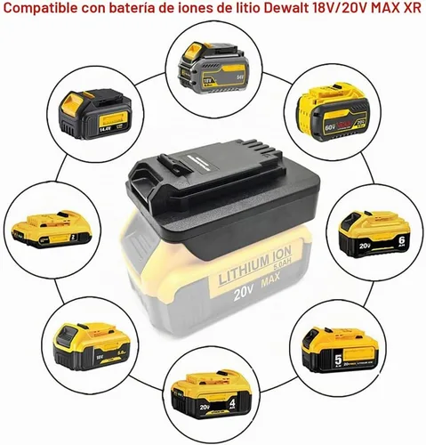 Vista 5 de Convertidor adaptador para Dewalt a Porter Cable/Black+Decker 20V
