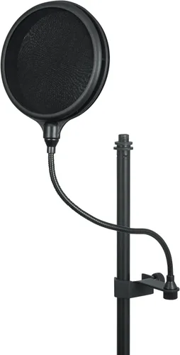 Vista 3 de Gator Frameworks Split Level Double Layered Pop Filter with Attachment Clamp; Fits Most Standard Microphone Stands (GM-POP Filter)