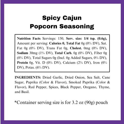 Vista 3 de Dell Cove Spices Condimento picante para palomitas cajún Sin OMG y sin gluten Apto para veganos Palomitas de maíz con un toque picante