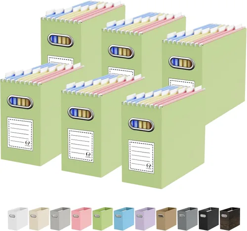 Vista 70 de Oterri Caja Organizadora de Archivos de Cartón para Carpetas Colgantes Tamaño Carta, Caja de Archivos para Escritorio de Computadora, Archivador