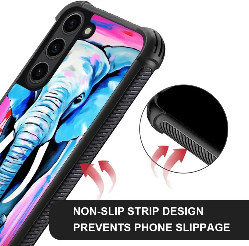 Vista 5 de Funda compatible con Samsung Galaxy S23, diseño de elefantes africanos, diseño increíble a prueba de golpes, antiarañazos, carcasa trasera