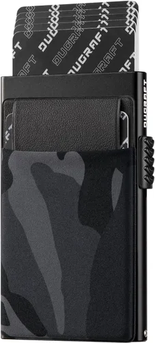 Vista 28 de DUGRAFT Tarjetero para tarjetas de crédito con bolsillo para dinero, minimalista, delgado, de aluminio, de metal, para hombres, con bloqueo RFID