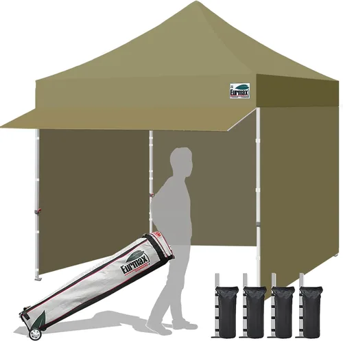 Vista 15 de Eurmax USA Toldo Desplegable de 10 x 10 pies, Carpa Comercial para Fiestas al Aire Libre con 4 Paredes Laterales Extraíbles con Cremallera y Bolsa