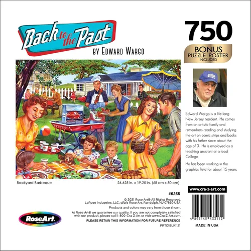 Vista 5 de RoseArt - Back to the Past - Backyard BBQ - Rompecabezas de 750 piezas para adultos