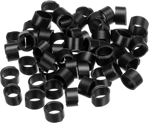 Vista 17 de PATIKIL Bandas de goma de silicona, 100 unidades, antideslizantes, de 0.9 pulgadas, color negro plano, para envolver cables, envolturas de bolsas