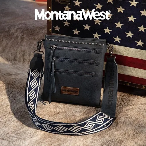 Vista 2 de Montana West Crossbody Purses and Handbags for Women, Medium Size Double Compartments with Adjustable Guitar Strap
