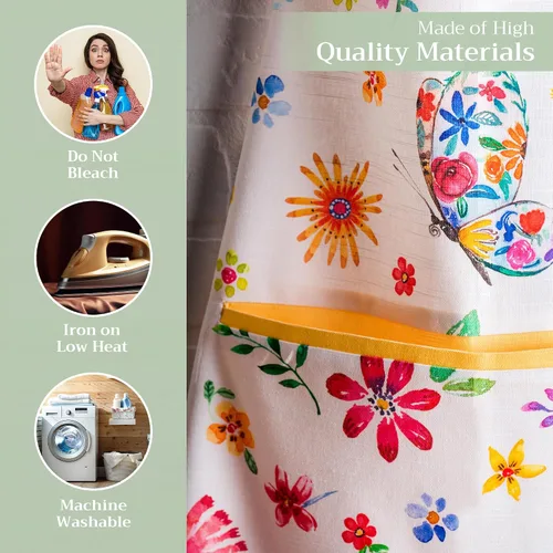 Vista 1187 de Maison d' Hermine Delantales para mujer con bolsillo, 100% algodón (27.50 x 31.50 pulgadas)