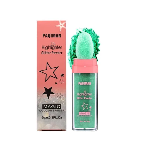 Vista 12 de Polvo de resaltado con purpurina, maquillaje para iluminar el rostro natural tridimensional en polvo para resaltador de mejillas.