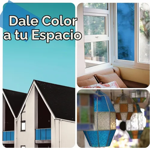 Vista 2 de VViViD láminas de vinilo para coloración de ventana, transparentes, coloridas, Azul