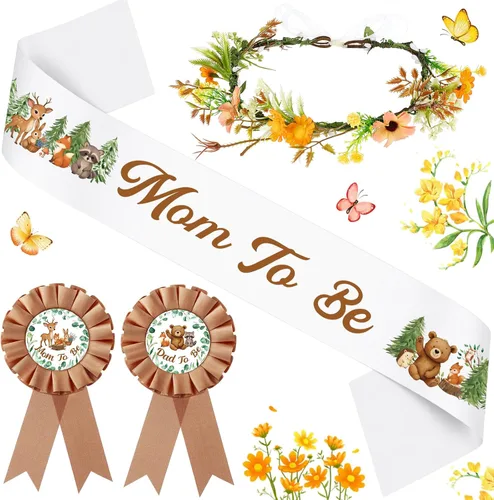 Vista 14 de Ceenna Decoraciones de otoño para baby shower, banda de calabaza para mamá