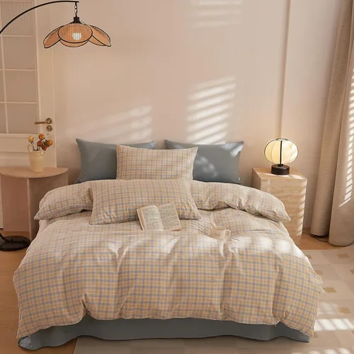 Vista 16 de VCLIFE - Juego de funda de edredón de algodón para cama individual, matrimonial, Queen, King, moderno, geométrico, juego de ropa de cama gris