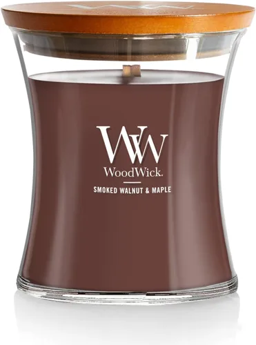 Vista 12 de WoodWick Regalos de Velas Navideñas de Canela Chai para Mujeres y Hombres, Vela de Reloj de Arena Mediana de 9.7 oz con Mecha Crepitante
