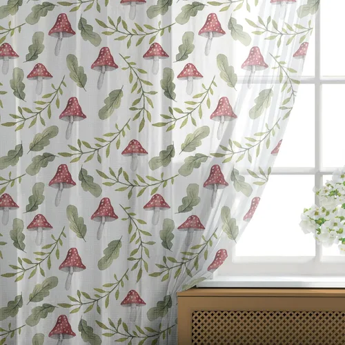 Vista 35 de Ambesonne Cortinas de tul Eiffel con bolsillo para barra, globos retro de corazón de café, remolinos de hito francés, cortina transparente