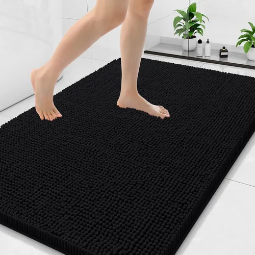 Vista 58 de Arotive Alfombras de baño de felpilla extrasuaves y absorbentes, de 24 x 16 pulgadas, lavables a máquina, parte trasera de goma antideslizante