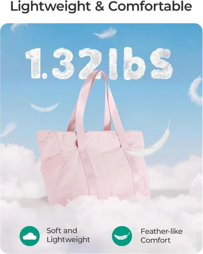 Vista 20 de BAGSMART Bolsa de mano para mujer con cremallera, bolsa de gimnasio con compartimentos, bolsa de trabajo para enfermera, baile, bolsa de yoga