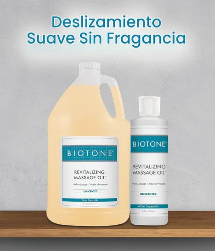 Vista 3 de Biotone Aceite de masaje revitalizante sin perfume, 8 onzas