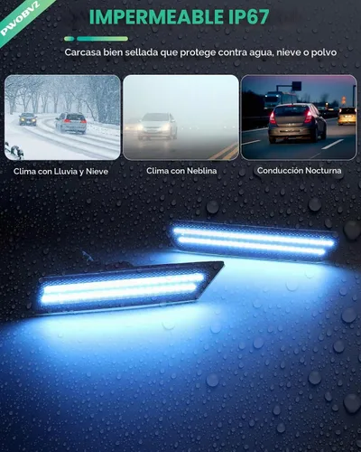 Vista 7 de Luz de Marcador Lateral Azul Compatible para 5ta Generación Chevy Camaro 2010 2011 2012 2013 2014 2015, Luces de Parachoques Delanteras y Traseras