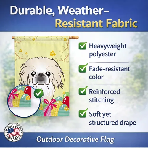 Vista 453 de Caroline's Treasures BB1923GF Bandera decorativa para jardín con diseño de Border Collie, para caza de huevos de Pascua, para jardín, jardín, patio
