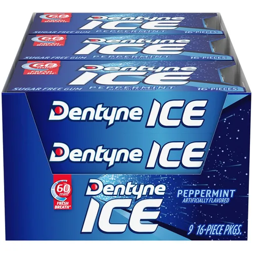 Vista 24 de Dentyne Ice Arctic Chill - Goma de mascar sin azúcar, 9 paquetes de 16 piezas (144 piezas en total) Goma de mascar, perfecta para un aliento