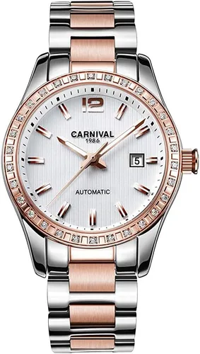 Vista 8 de LOREO Women's Automatic Watch Diamond-Accented Dress Watch for Women Self-Winding Mechanical Watch with Sapphire Crystal Stainless Steel Two-Tone