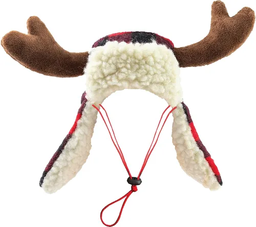 Vista 10 de Huxley & Kent Sombrero para mascotas Cornamenta roja Fairisle (pequeña) Accesorio festivo de Navidad para perros/gatos Sombrero de vacaciones