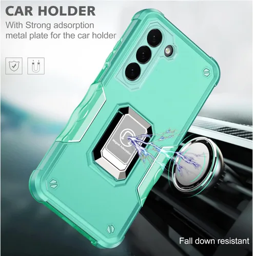 Vista 3 de Funda compatible con Samsung Galaxy S23 Plus 5G, paquete de 2 protectores de pantalla HD, [grado militar], funda protectora híbrida resistente a