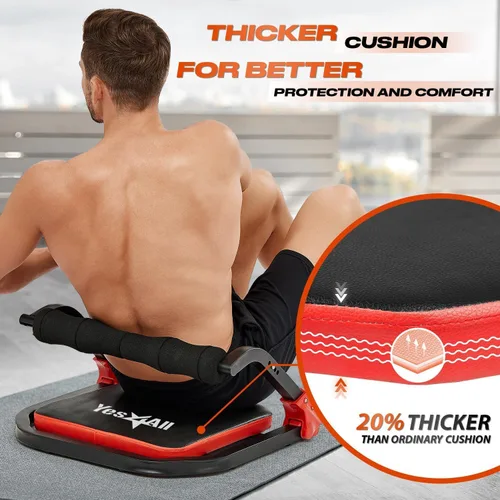 Vista 8 de Yes4All Máquina de Abdominales para Cuerpo Total y Core Abdominal, Sentadillas Bloqueables con Mango Ergonómico de Espuma y 2 Bandas de Resistencia