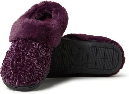 Vista 3 de Dearfoams Women's Claire Marled Cable Knit Chenille Clog Slipper