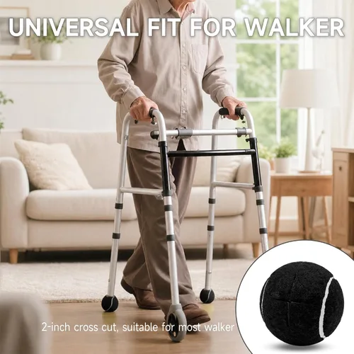 Vista 7 de Paquete de 4 pelotas de tenis para caminar, pelotas de tenis precortadas para patas de caminante o muebles, deslizadores y almohadillas de esquí