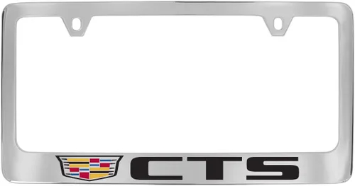 Vista 2 de Cadillac CTS - Marco de matrícula de latón con acabado cromado (2 agujeros)