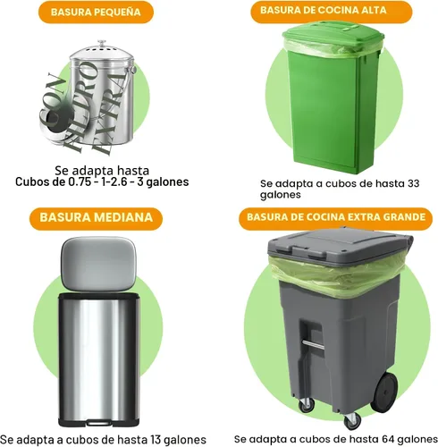 Vista 3 de GreFusion Bolsas compostables para cubo de compost de cocina, 1.2 galones, 125 unidades, certificadas por BPI y ASTM, a prueba de fugas y control
