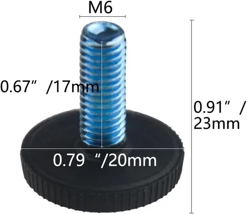 Vista 2 de tovot 24 pcs tornillo en Muebles Glide Pie de nivelación ajustable diámetro 21 mm/0.85" para patas de muebles