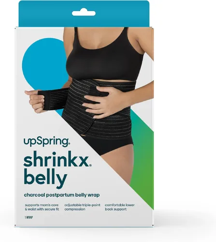 Vista 2 de Upspring Shrinkx Belly Charcoal Postpartum Belly Wrap, Adjustable Postpartum Belly Band to Support, Slim and Smooth After Baby